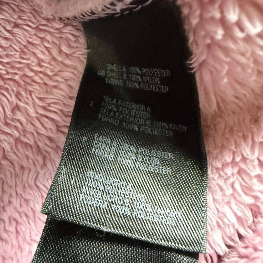 The North Face Jacket Girls Medium Pink‎ Fleece Hooded Full Zip Outdoor Winter